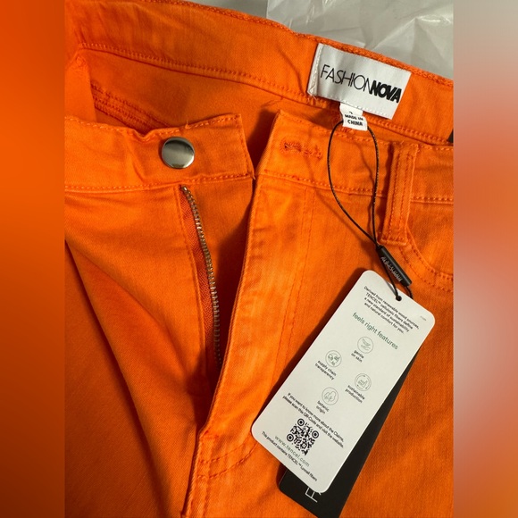 🆕BNWT size 7 high waist orange skinny jeans Fashion Nova s - Picture 3 of 6